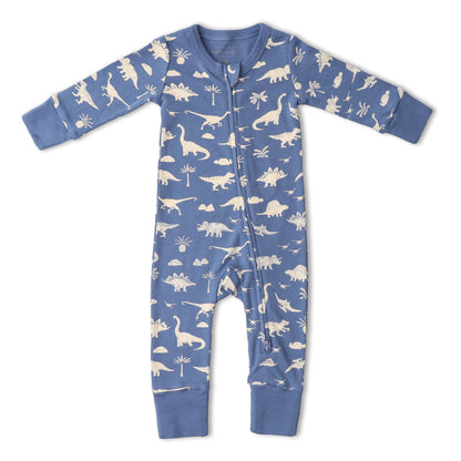 Organic Cottom 2-Way Zip Romper - Dino