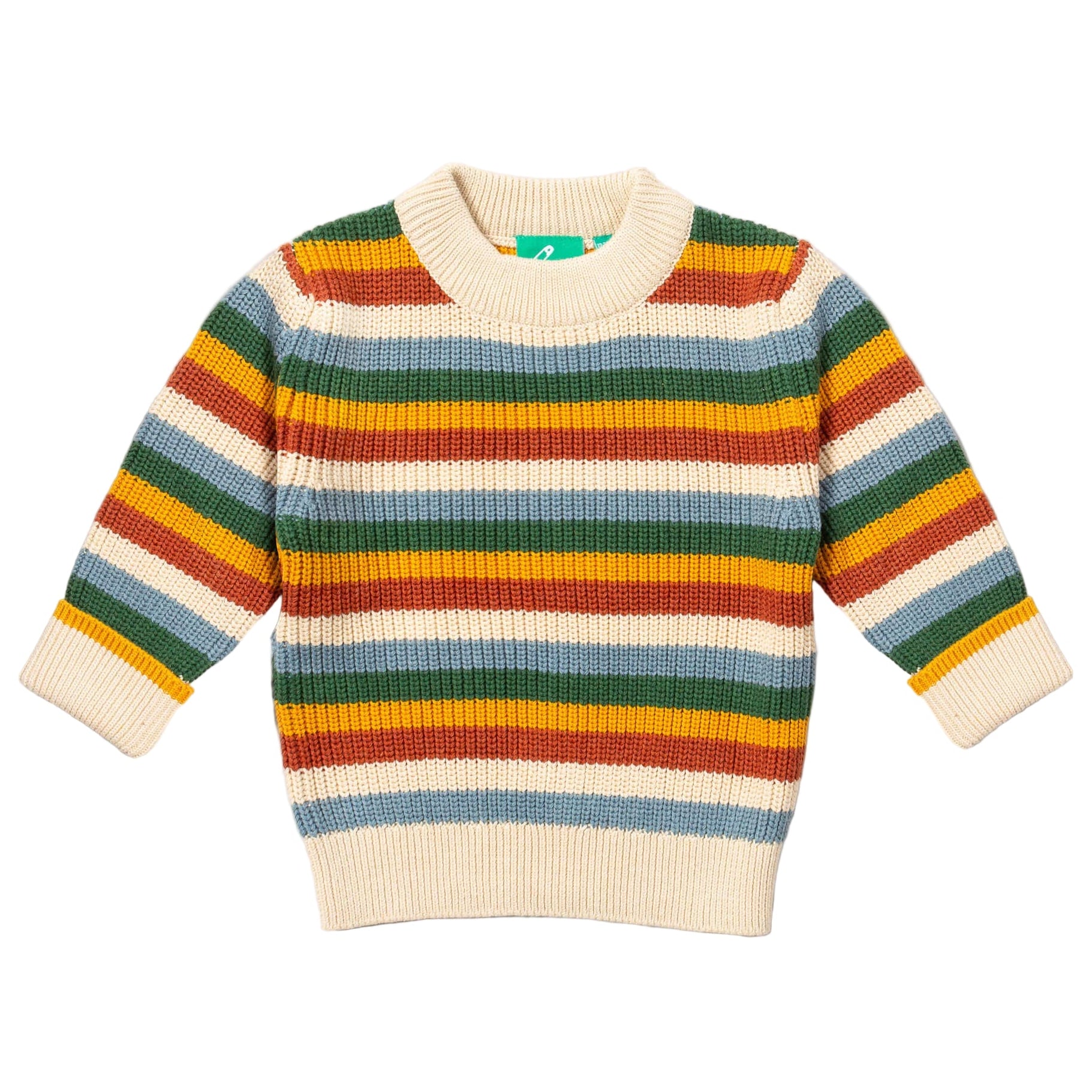 Little Green Radicals Organic Sweater- Rainbow Waffle
