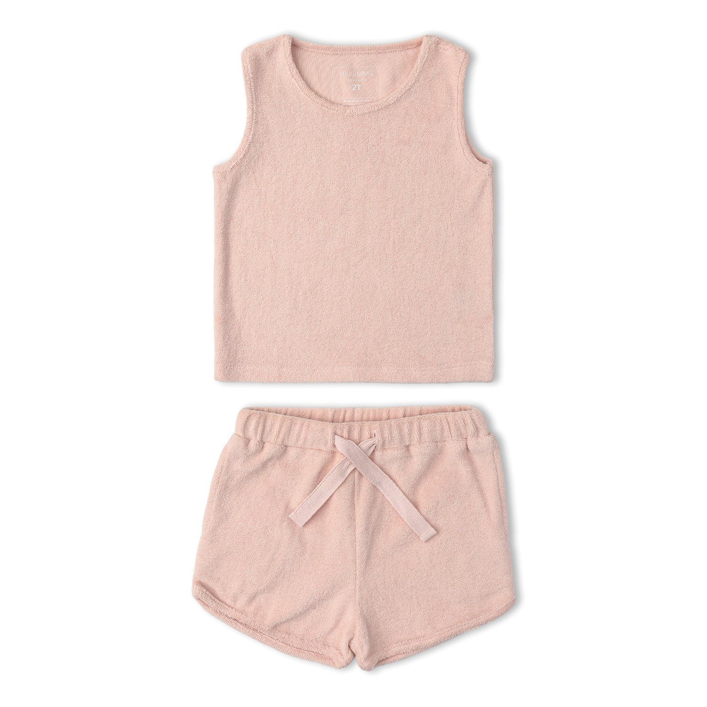 Organic Cotton Terry Sleeveless Tee & Shorts Set - Blush