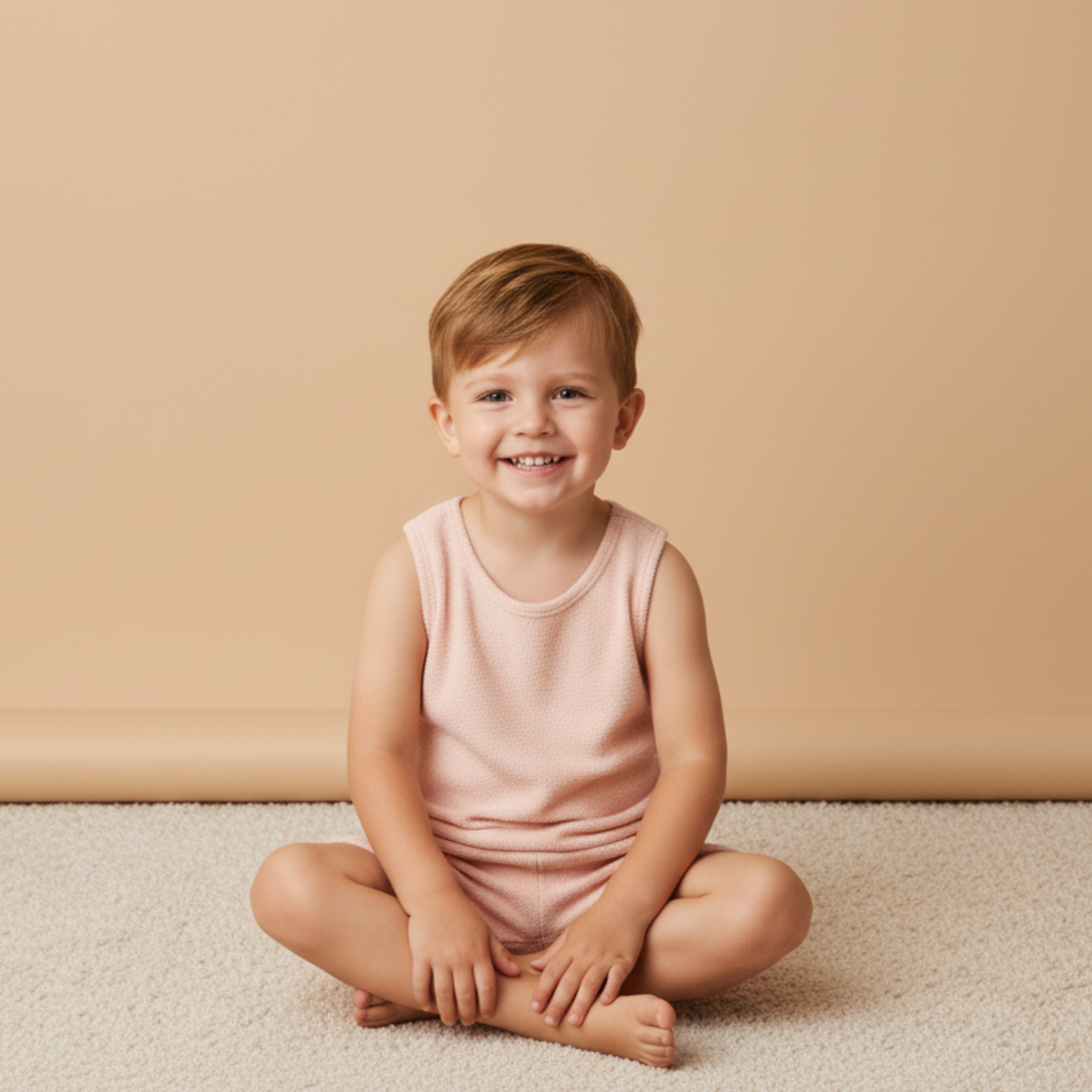 Organic Cotton Terry Sleeveless Tee & Shorts Set - Blush