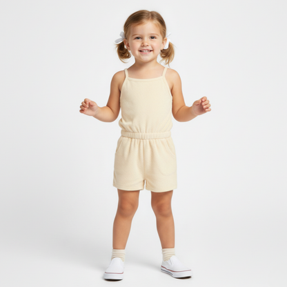 Organic Cotton Terry Tank Romper - Butter Yellow