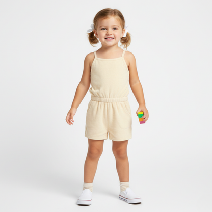 Organic Cotton Terry Tank Romper - Butter Yellow