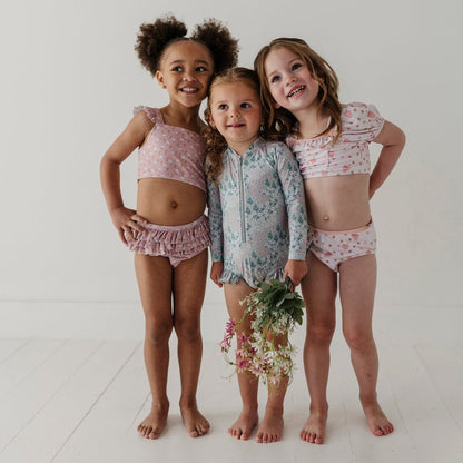 Recycled Polyester Puff Sleeve Two-Piece Swimsuit