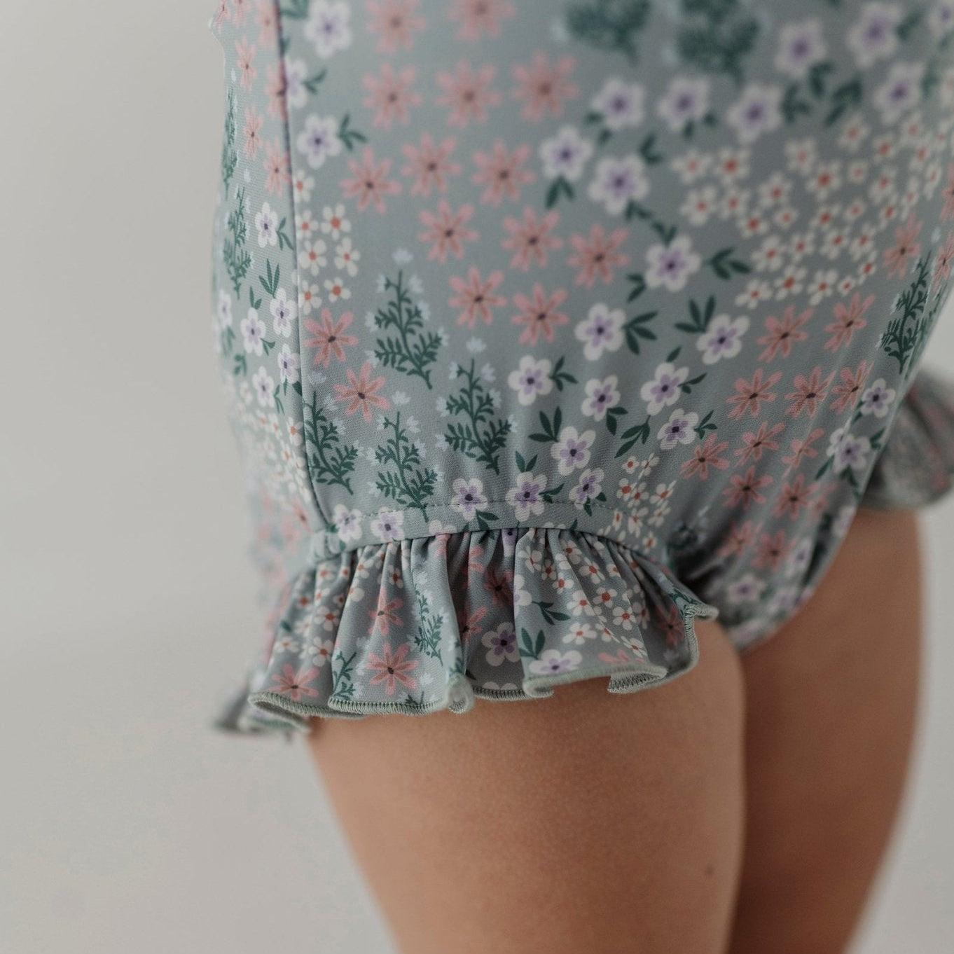 Recycled Polyester Ruffle Rash Guard Swimsuit
