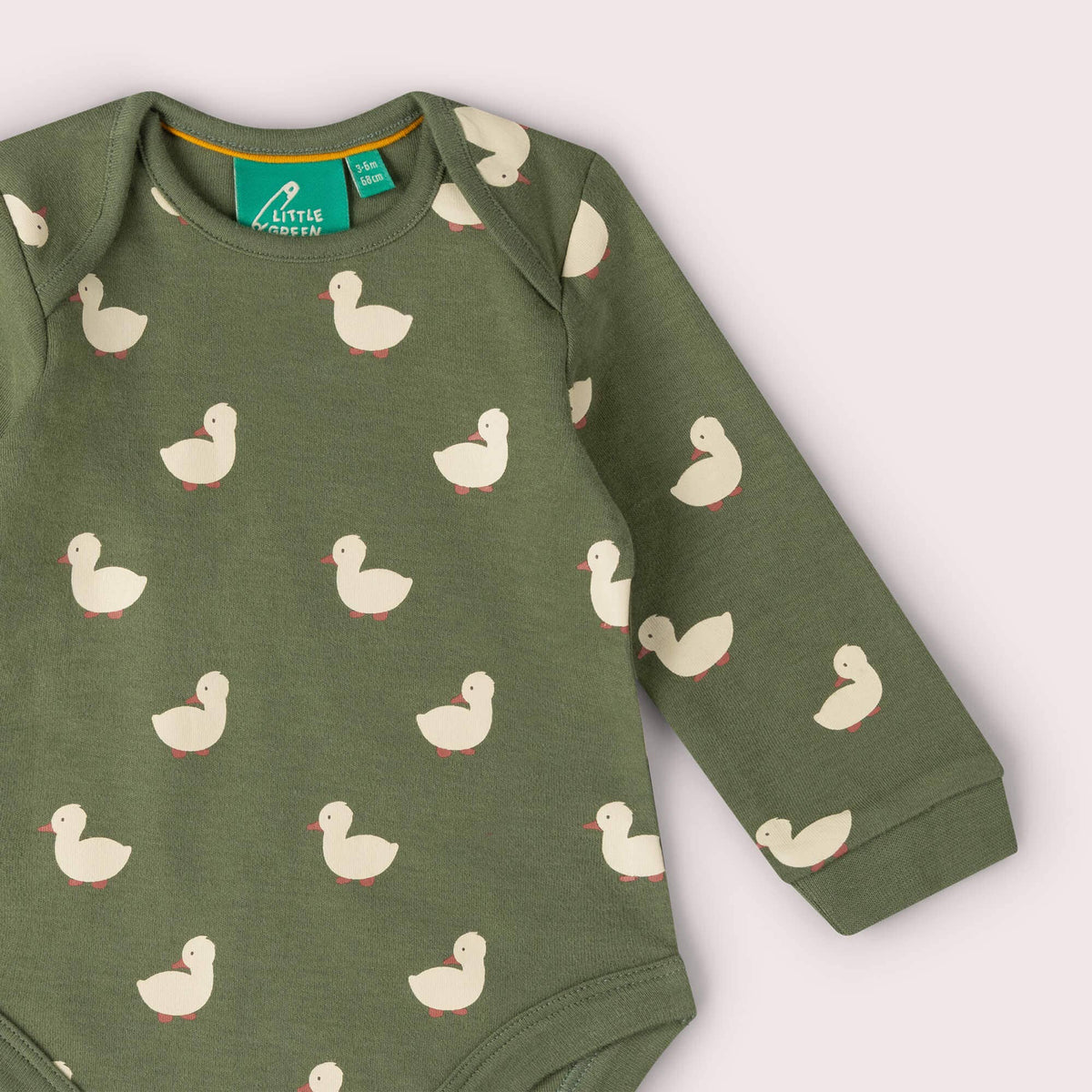Little Green Radicals Organic Cotton Bodysuit 2 Pack - Olive Ducks