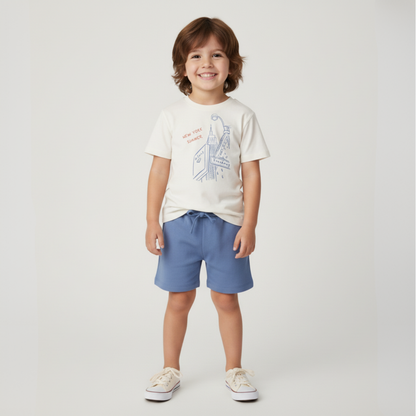 Organic Cotton Graphic Tee & Shorts Set - New York