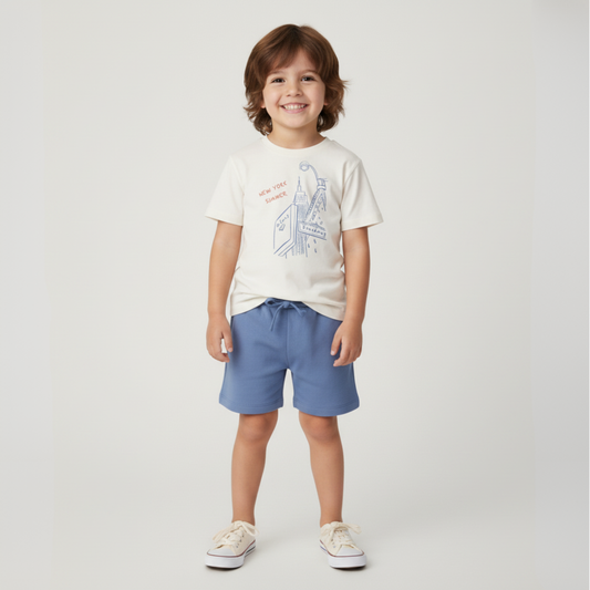 Organic Cotton Graphic Tee & Shorts Set - New York