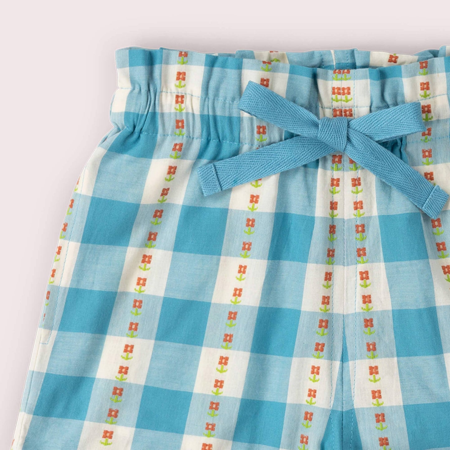 Organic Cotton Girls' Shorts - Blue Flowers | Little Green Radicals