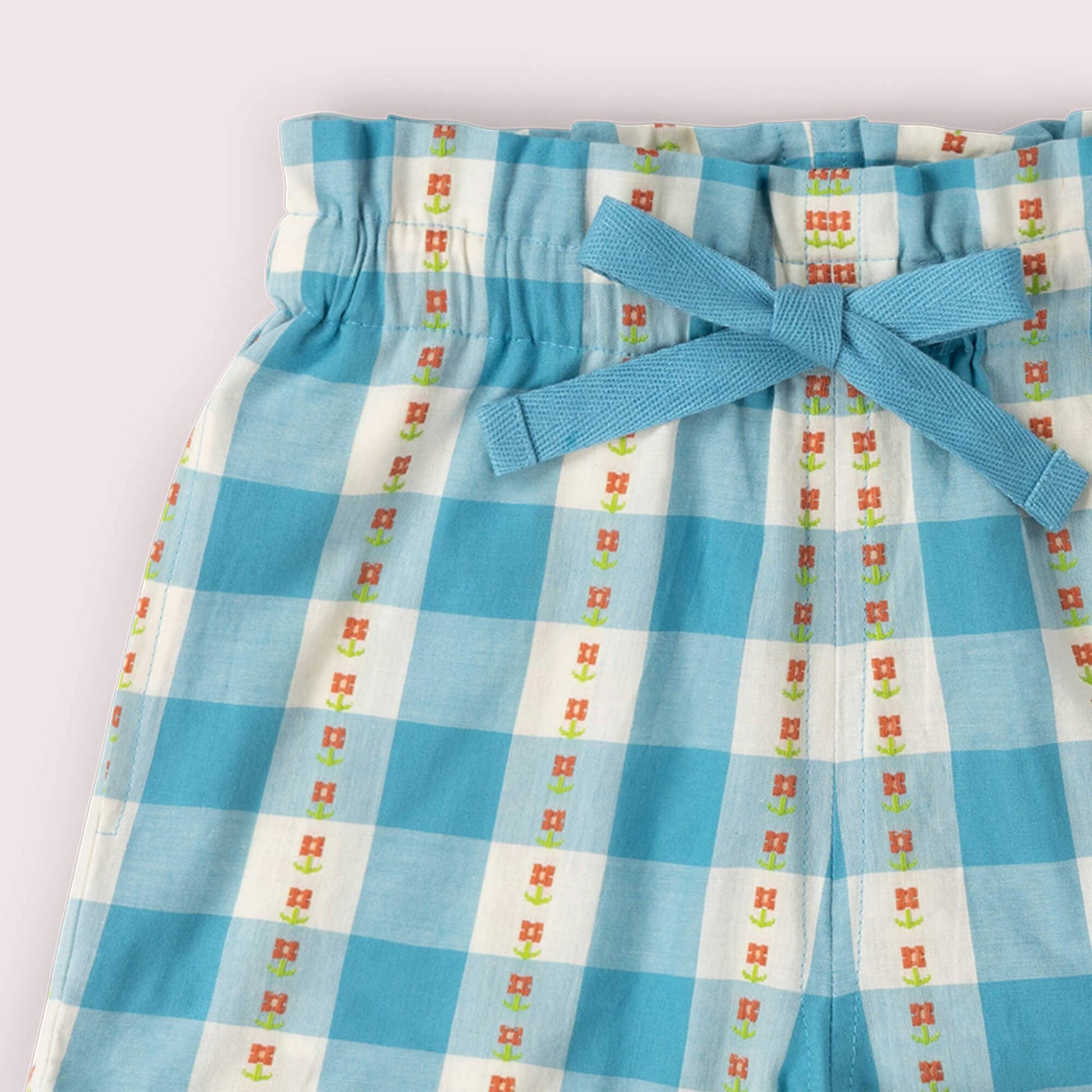 Organic Cotton Girls' Shorts - Blue Flowers | Little Green Radicals