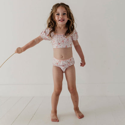 Recycled Polyester Puff Sleeve Two-Piece Swimsuit