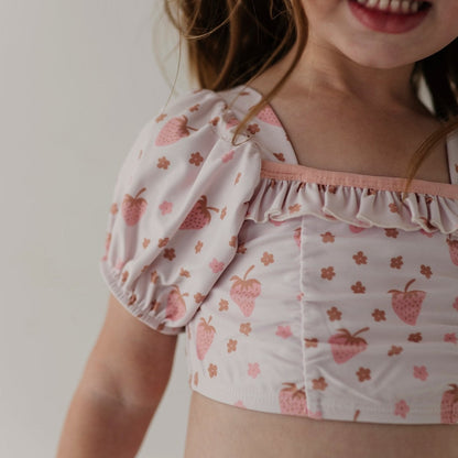 Recycled Polyester Puff Sleeve Two-Piece Swimsuit