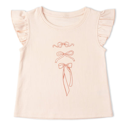 Organic Cotton Sleeveless Flutter Top & Shorts Set - Bows