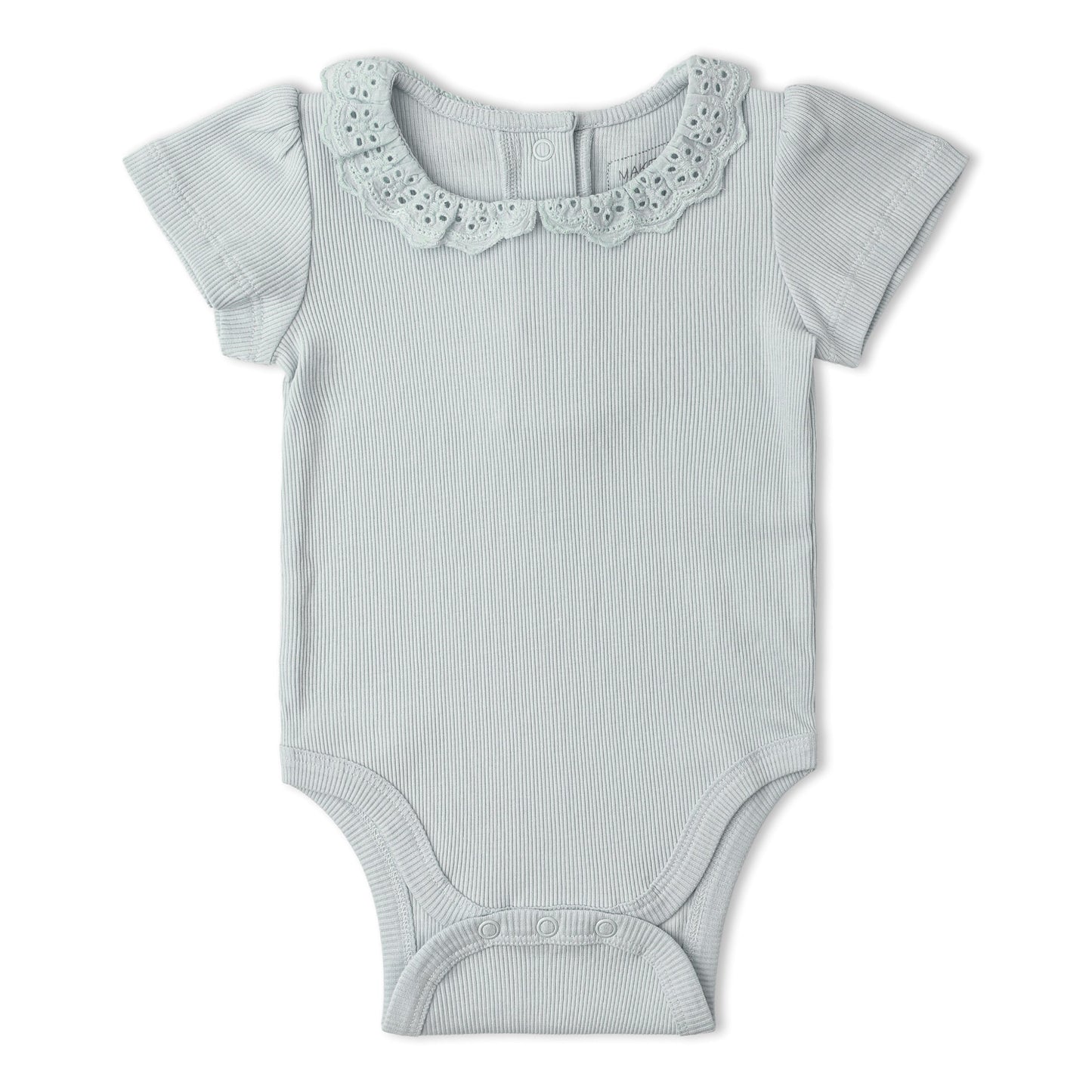 Organic Cotton Lace Collar Bodysuit & Leggings Set - Fog