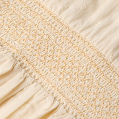 Organic Cotton Smocked Collar Dress - Butter Yellow
