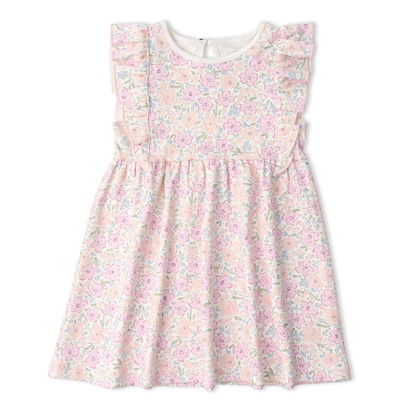 Organic Cotton Flutter Dress - Peony