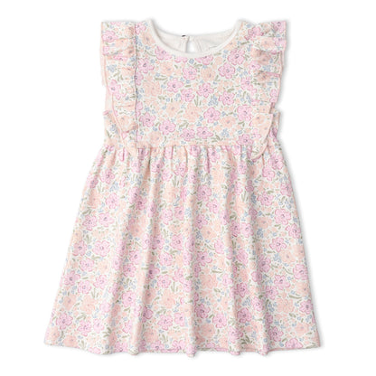 Organic Cotton Flutter Dress - Peony