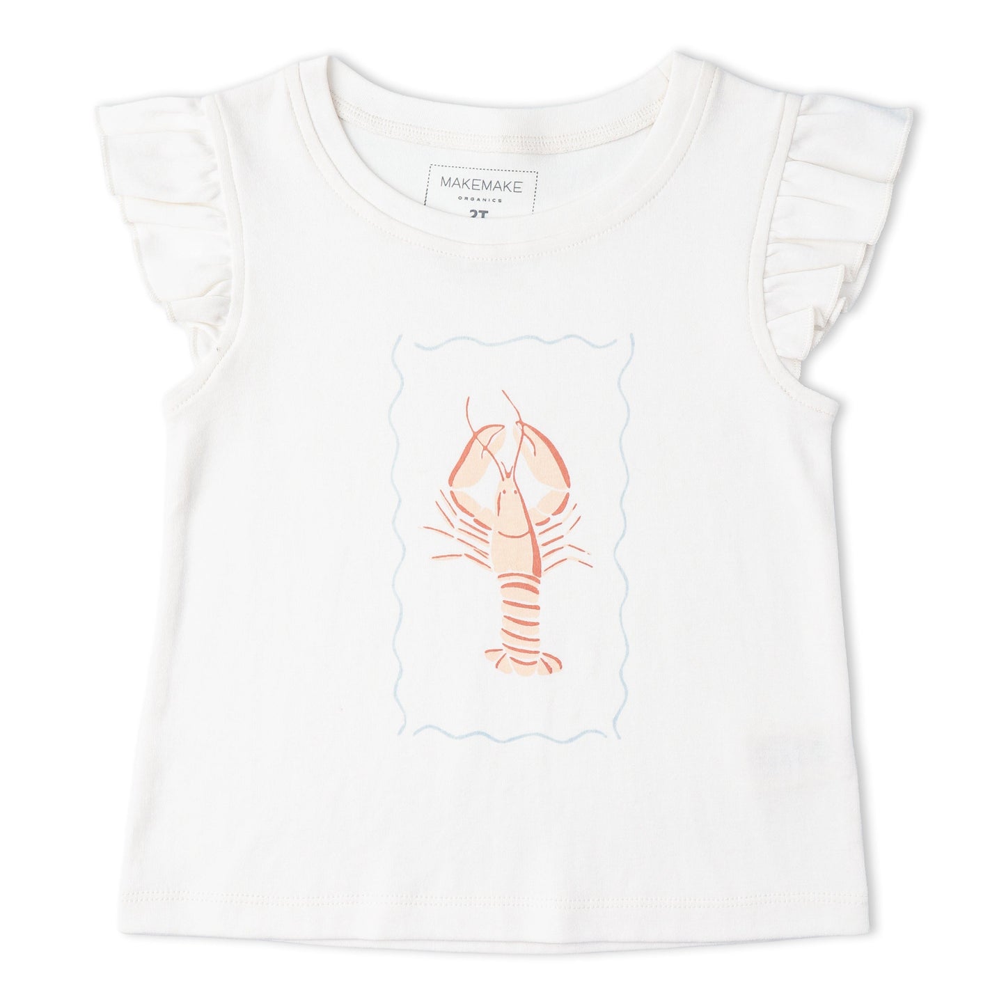 Organic Cotton Sleeveless Flutter Top & Shorts Set - Lobster