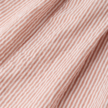 Organic Cotton Seersucker Bubble Romper - Coral Stripes