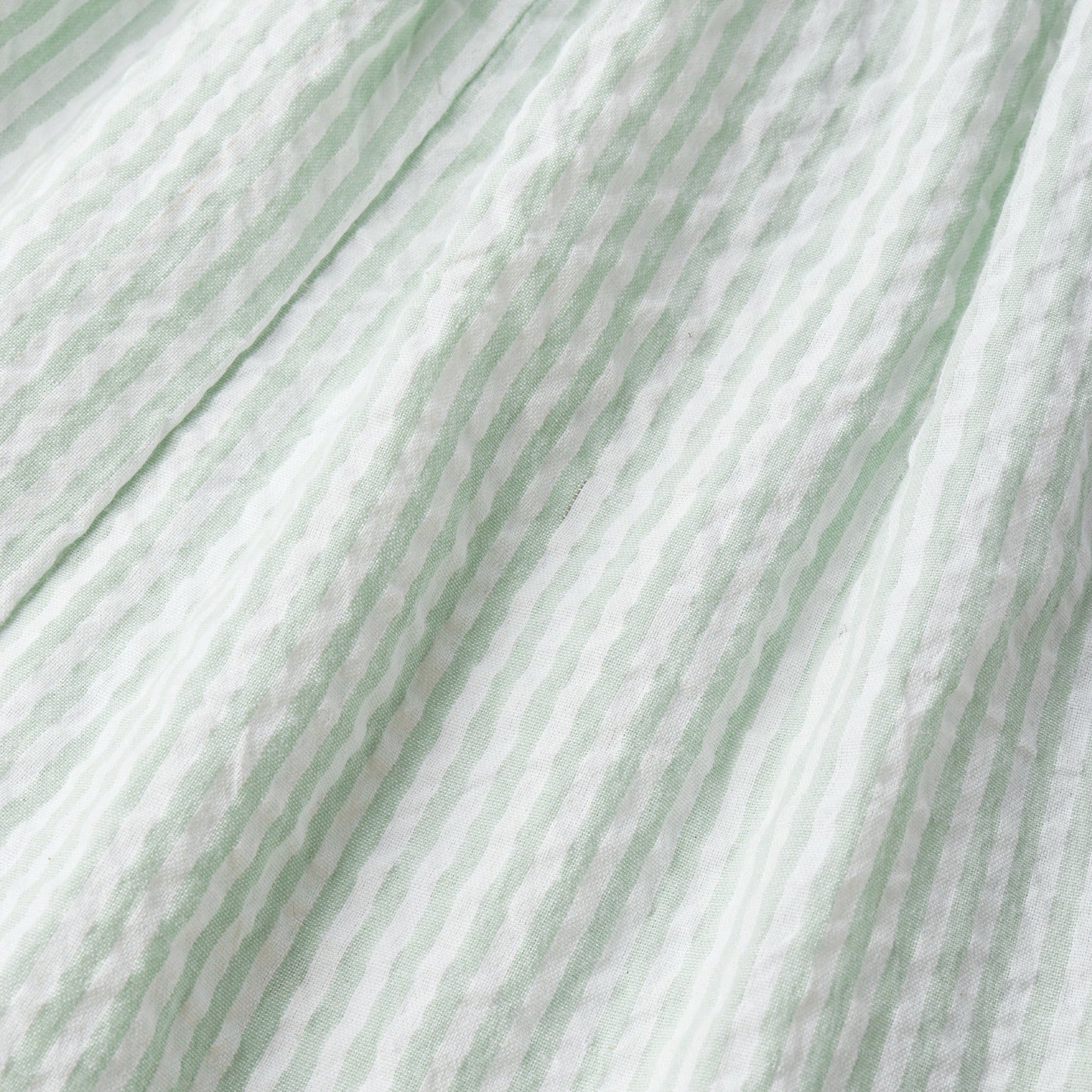 Organic Cotton Seersucker Cross Back Dress - Basil Stripes