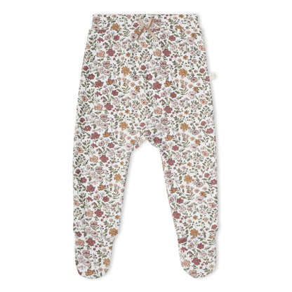 Organic Cotton Kimono Top & Footed Pants Set - Woodland Sprig