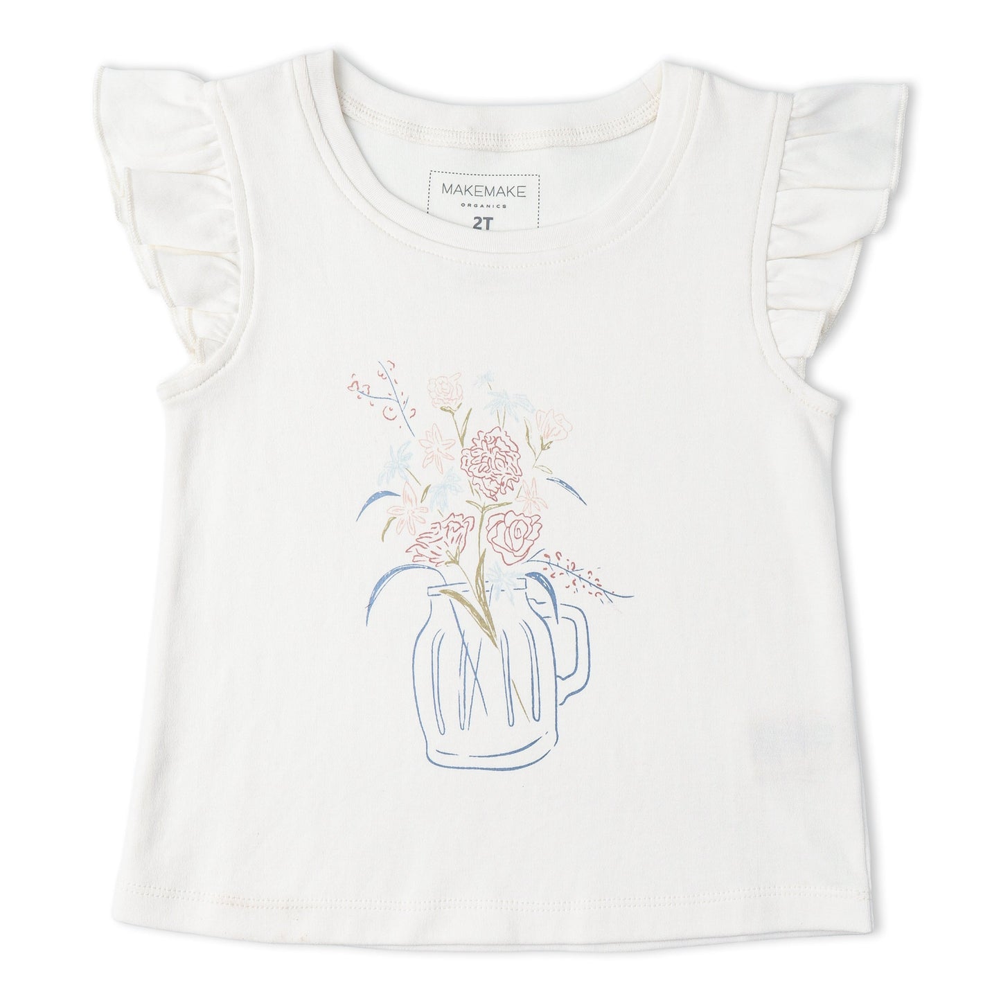 Organic Cotton Sleeveless Flutter Top & Shorts Set - Spring Floral