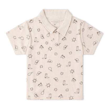 Organic Collar Tee & Shorts Set - Rodeo