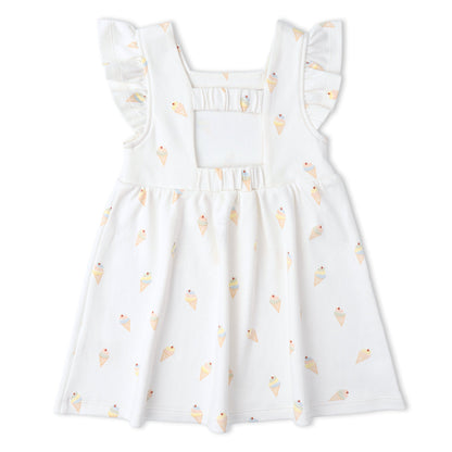 Organic Cotton Cutout Back Dress - Ice Cream