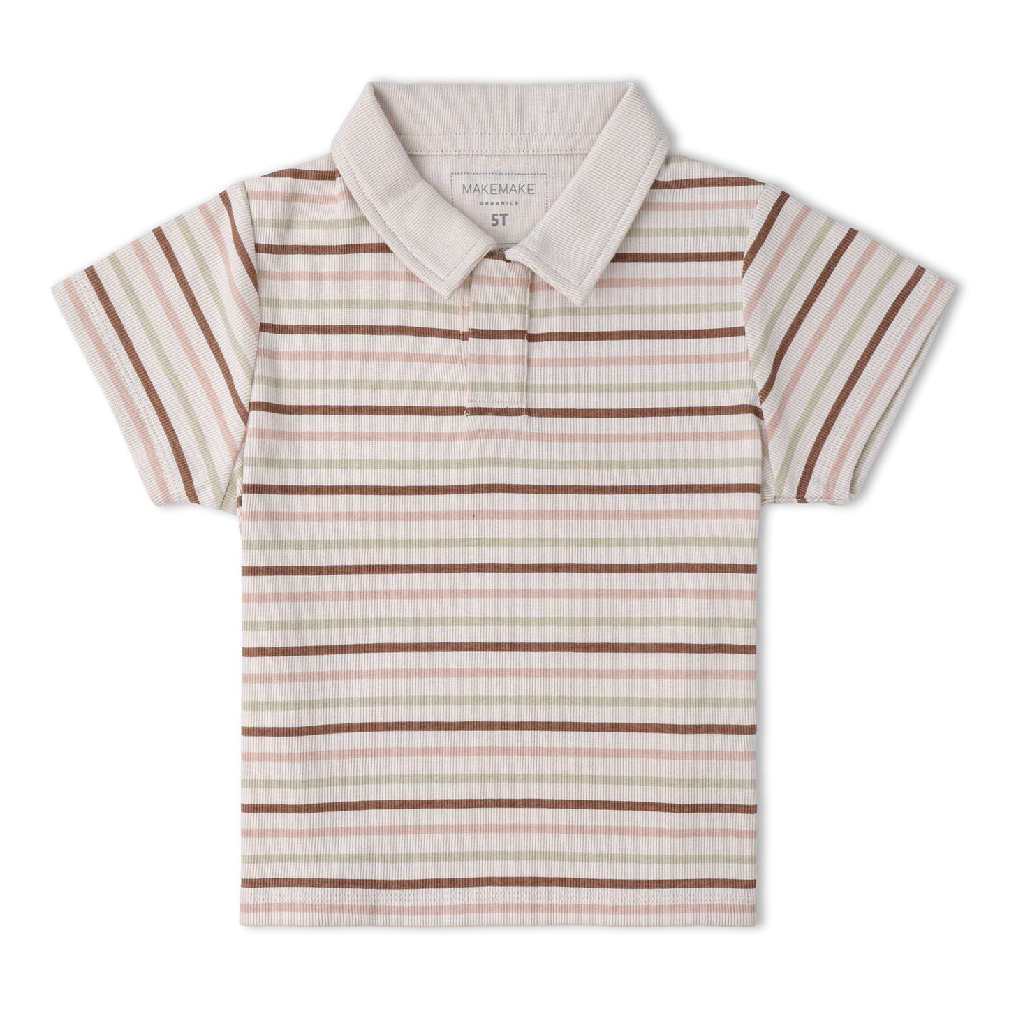 Organic Cotton Collar Tee & Shorts Set - Terra Stripes