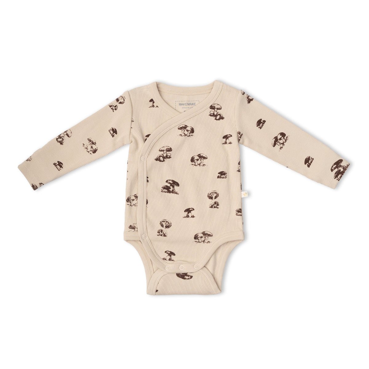 Organic Cotton Kimono Onesie & Pants Set - Mushroom