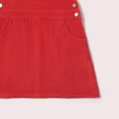 Little Green Radicals Organic Girls' Reversible Pinafore Dress- Holly Berry