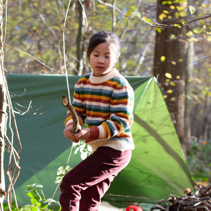 Little Green Radicals Organic Sweater- Rainbow Waffle