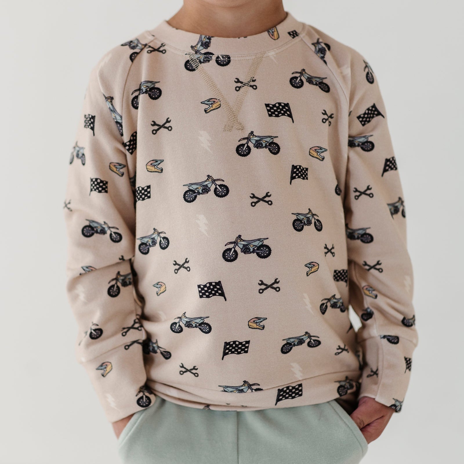 Boys Bamboo Terry Raglan Sweatshirt - Athletic Kids Top | babysprouts