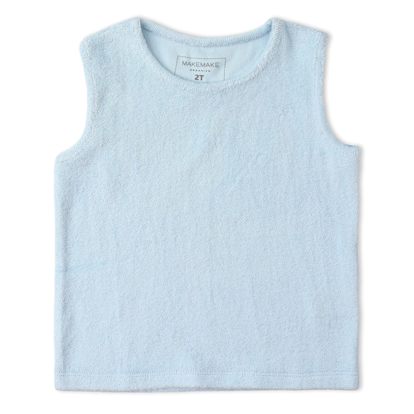 Organic Cotton Terry Sleeveless Tee & Shorts Set - Light Blue
