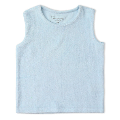 Organic Cotton Terry Sleeveless Tee & Shorts Set - Light Blue