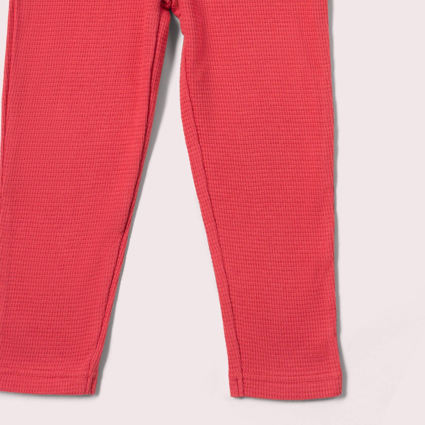 Little Green Radicals Organic Kids' Waffle Leggings- Holly Berry