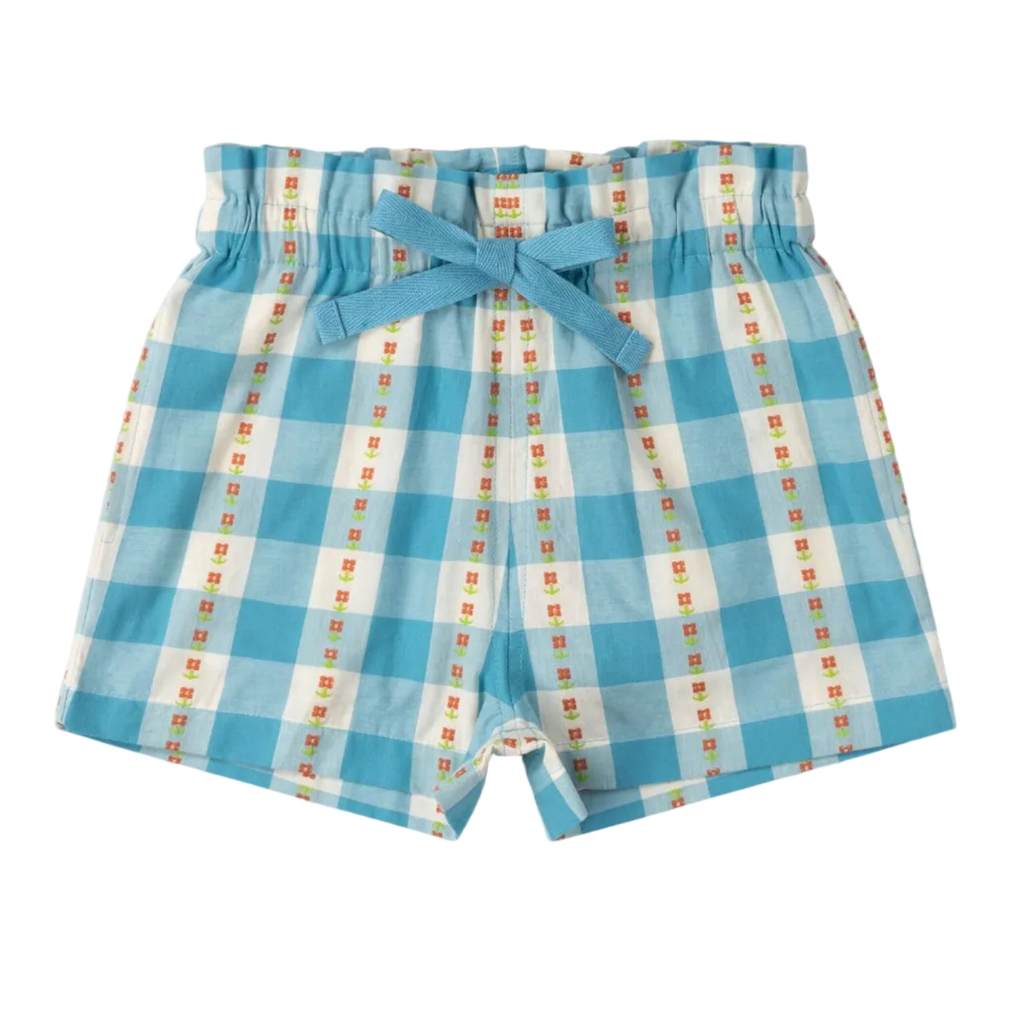 Organic Cotton Girls' Shorts - Blue Flowers | Little Green Radicals