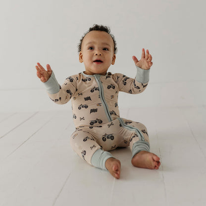 Baby Bamboo Viscose Long Sleeve Zip Romper with Footies | babysprouts