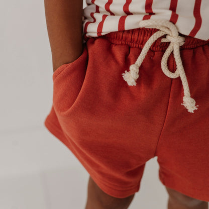 Bamboo Terry Everyday Shorts - Red