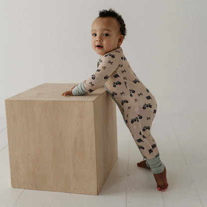 Baby Bamboo Viscose Long Sleeve Zip Romper with Footies | babysprouts