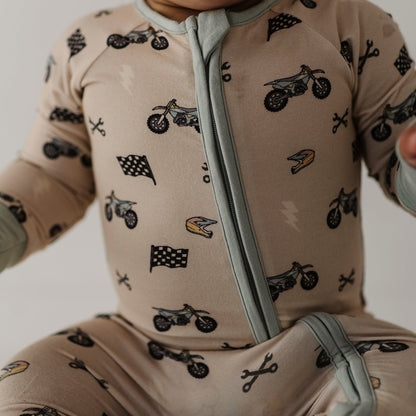 Baby Bamboo Viscose Long Sleeve Zip Romper with Footies | babysprouts