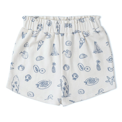Organic Cotton Drop Shoulder Tee & Shorts Set - Coastal
