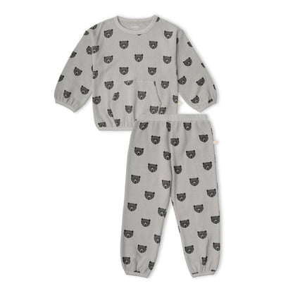 Organic Cotton Tee & Pant Slouch Set - Woodland Bear