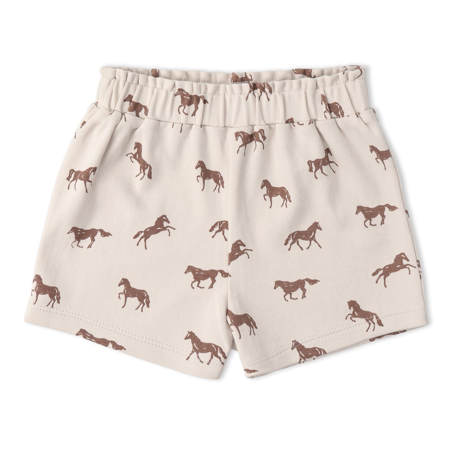 Organic Cotton Drop Shoulder Tee & Shorts Set - Horses