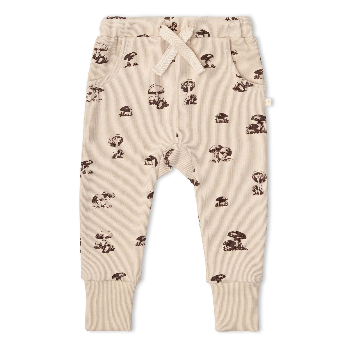 Organic Cotton Kimono Onesie & Pants Set - Mushroom