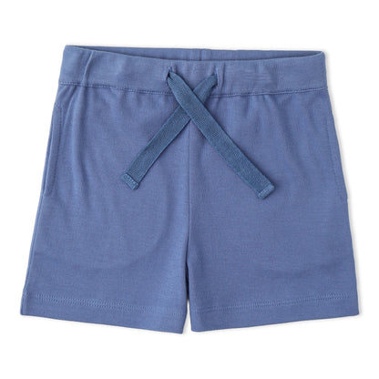 Organic Cotton Polo Shirt & Shorts Set - Slate
