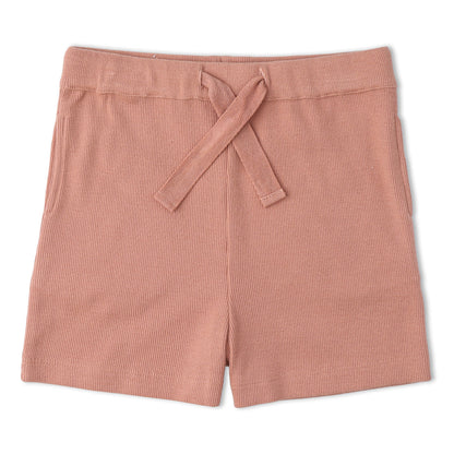 Organic Cotton Collar Tee & Shorts Set - Terra Stripes