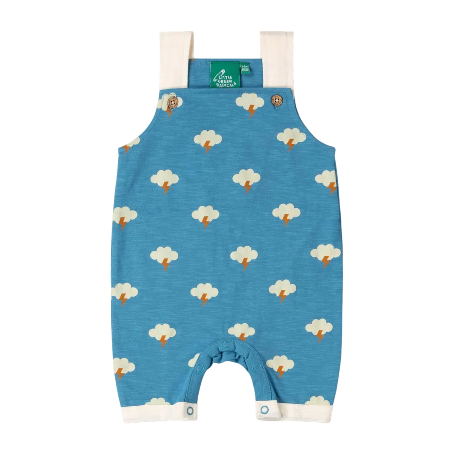 Organic Cotton Shortalls - Blue Clouds | Little Green Radicals