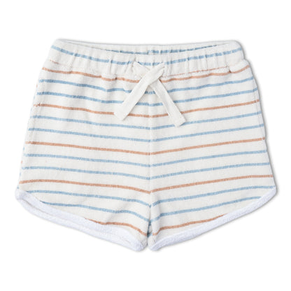 Organic Cotton Terry Sleeveless Tee & Shorts Set - Cabana Stripes