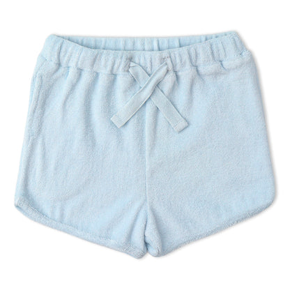 Organic Cotton Terry Sleeveless Tee & Shorts Set - Light Blue