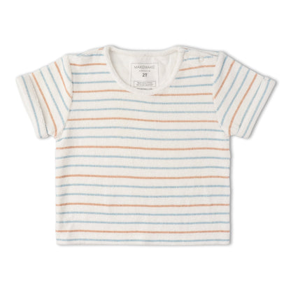 Organic Cotton Terry Tee & Shorts Set - Cabana Stripes